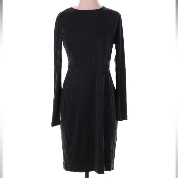 Tory Burch 100% Silk Long Sleeve Black Accent Dress, Small - Picture 2 of 5